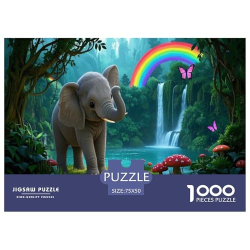 Elefant Puzzle 1000-teilige Schwer Puzzle Spielzeug Pädagogisches Spiel Impossible Herausforderungsspielzeug Für Erwachsene Kinder 1000pcs (75x50cm) von CBCoin