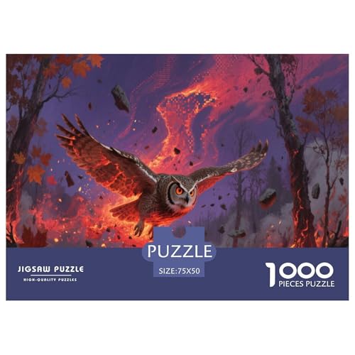 Eule Puzzle 1000 Teile Schwer Puzzle Spielzeug Lernspiel Impossible Herausforderung Spielzeug Für Erwachsene Und Kinder Ab 14 Jahren 1000pcs (75x50cm) von CBCoin
