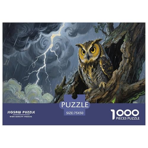 Eule Puzzle 1000 Teile Schwer Puzzle Spielzeug Pädagogisches Spiel Impossible Herausforderungsspielzeug Für Erwachsene Kinder 1000pcs (75x50cm) von CBCoin