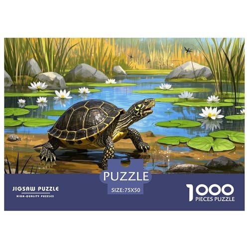 Europäische Sumpfschildkröte Puzzle 1000 Teile Schwer Puzzle Spielzeug Lernspiel Impossible Herausforderung Spielzeug Für Erwachsene Und Kinder Ab 14 Jahren 1000pcs (75x50cm) von CBCoin