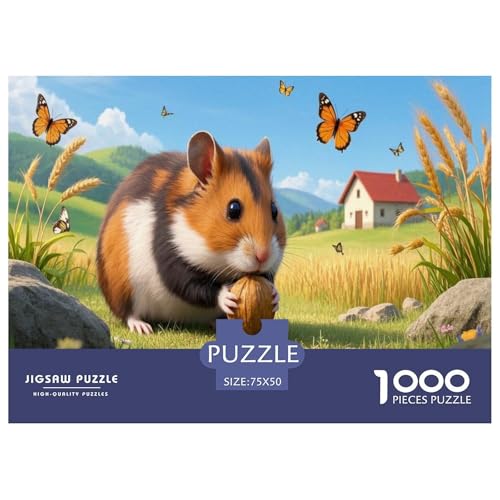 Europäischer Hamster Puzzle 1000-teilige Schwer Puzzle Spielzeug Lernspiel Impossible Herausforderungsspielzeug Für Erwachsene Und Kinder Ab 14 Jahren 1000pcs (75x50cm) von CBCoin