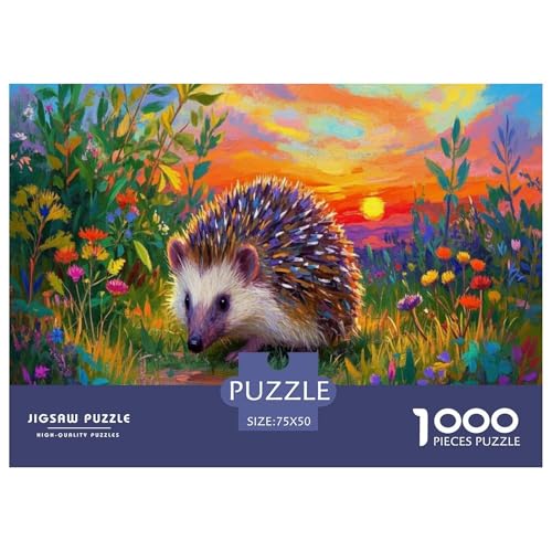 Europäischer Igel Puzzle 1000-teilige Schwer Puzzle Spielzeug Pädagogisches Spiel Impossible Herausforderungsspielzeug Für Erwachsene Kinder 1000pcs (75x50cm) von CBCoin