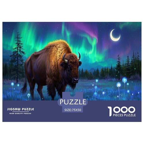 Europäischer Wisent Puzzle 1000-teilige Schwer Puzzle Spielzeug Pädagogisches Spiel Impossible Herausforderungsspielzeug Für Erwachsene Und Kinder in Bewährter 1000pcs (75x50cm) von CBCoin