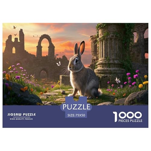 Europäisches Kaninchen Puzzles 1000 Teile Schwer Puzzle Spielzeug Lernspiel Impossible Herausforderungsspielzeug Für Erwachsene Und Kinder Ab 14 Jahren 1000pcs (75x50cm) von CBCoin