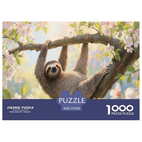 Faultier Puzzle 1000 Teile Schwer Puzzle Spielzeug Lernspiel Impossible Herausforderungsspielzeug Für Erwachsene Und Kinder Ab 14 Jahren 1000pcs (75x50cm) von CBCoin