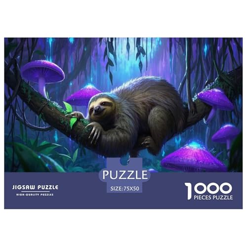Faultier Puzzle 1000-teilige Schwer Puzzle Spielzeug Lernspiel Impossible Herausforderung Spielzeug Für Erwachsene Kinder 1000pcs (75x50cm) von CBCoin