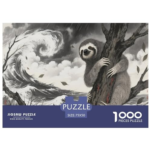 Faultier Puzzles 1000 Teile Schwer Puzzle Spielzeug Pädagogisches Spiel Impossible Herausforderung Spielzeug Für Erwachsene Und Kinder Ab 14 Jahren 1000pcs (75x50cm) von CBCoin
