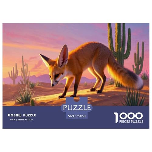 Fennec-Fuchs Puzzle 1000 Teile Schwer Puzzle Spielzeug Lernspiel Impossible Herausforderungsspielzeug Für Erwachsene Und Kinder Ab 14 Jahren 1000pcs (75x50cm) von CBCoin