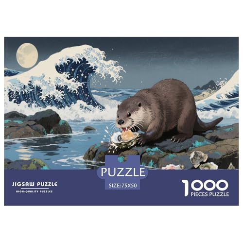 Fischotter Puzzle 1000 Teile Schwer Puzzle Spielzeug Lernspiel Impossible Herausforderungsspielzeug Für Erwachsene Und Kinder in Bewährter 1000pcs (75x50cm) von CBCoin