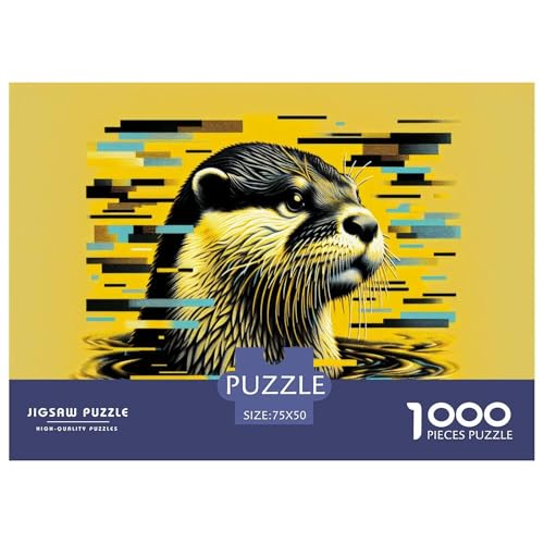 Fischotter Puzzles 1000 Teile Schwer Puzzle Spielzeug Lernspiel Impossible Herausforderung Spielzeug Für Erwachsene Kinder 1000pcs (75x50cm) von CBCoin