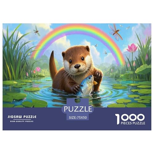 Fischotter Puzzles 1000 Teile Schwer Puzzle Spielzeug Lernspiel Impossible Herausforderung Spielzeug Für Erwachsene Und Kinder in Bewährter 1000pcs (75x50cm) von CBCoin