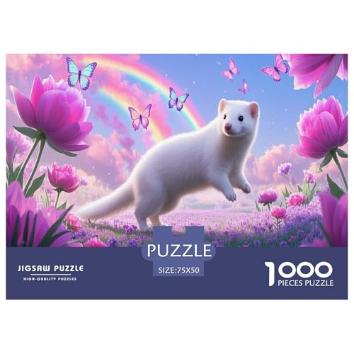 Frettchen Puzzles 1000-teilige Schwer Puzzle Spielzeug Lernspiel Impossible Herausforderungsspielzeug Für Erwachsene Kinder 1000pcs (75x50cm) von CBCoin