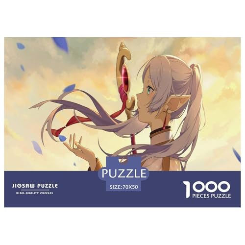 Frieren Puzzles 1000 Teile Schwer Puzzle Spielzeug Lernspiel Impossible Unsterblicher Elf Herausforderungsspielzeug Für Erwachsene Und Kinder Ab 14 Jahren 70x50cm/1000pcs von CBCoin