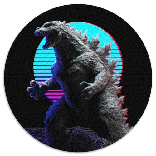 Godzilla Puzzles 1000 Teile Schwer Puzzle Spielzeug Pädagogisches Spiel Impossible Neon Herausforderung Spielzeug Für Erwachsene Und Kinder Ab 14 Jahren 1000pcs (67.5x67.5cm) von CBCoin