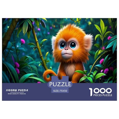 Goldäffchen Puzzles 1000 Teile Schwer Puzzle Spielzeug Pädagogisches Spiel Impossible Herausforderungsspielzeug Für Erwachsene Und Kinder in Bewährter 1000pcs (75x50cm) von CBCoin
