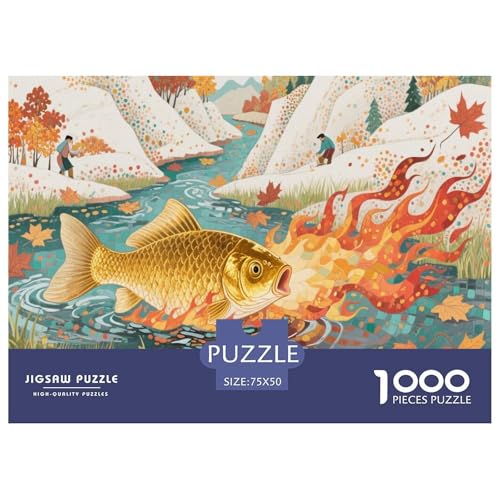 Goldfisch Puzzles 1000 Teile Schwer Puzzle Spielzeug Lernspiel Impossible Herausforderung Spielzeug Für Erwachsene Und Kinder Ab 12 Jahren 1000pcs (75x50cm) von CBCoin