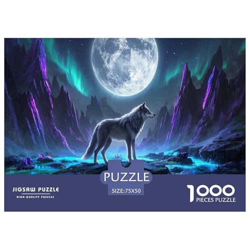 Grauer Wolf Puzzles 1000 Teile Schwer Puzzle Spielzeug Lernspiel Impossible Herausforderung Spielzeug Für Erwachsene Und Kinder Ab 14 Jahren 1000pcs (75x50cm) von CBCoin