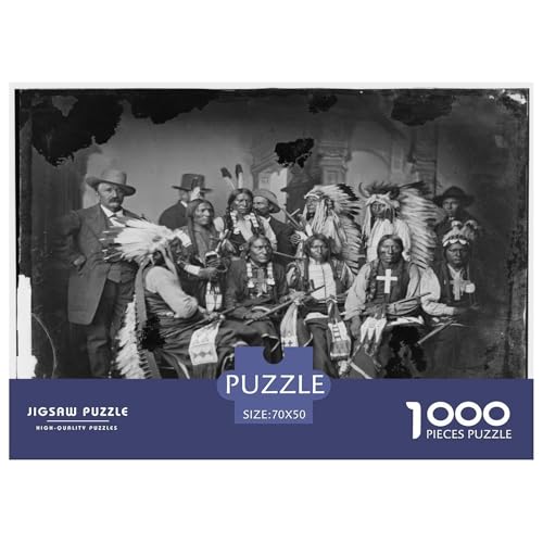 Häuptling der Eingeborenen Puzzle 1000 Teile Schwer Puzzle Spielzeug Lernspiel Impossible Stammesangehörige Herausforderung Spielzeug Für Erwachsene Kinder 70x50cm/1000pcs von CBCoin