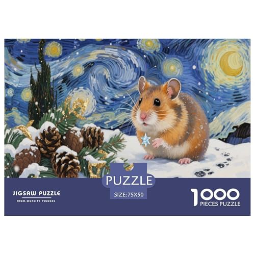 Hamster Puzzle 1000 Teile Schwer Puzzle Spielzeug Pädagogisches Spiel Impossible Herausforderungsspielzeug Für Erwachsene Und Kinder Ab 14 Jahren 1000pcs (75x50cm) von CBCoin