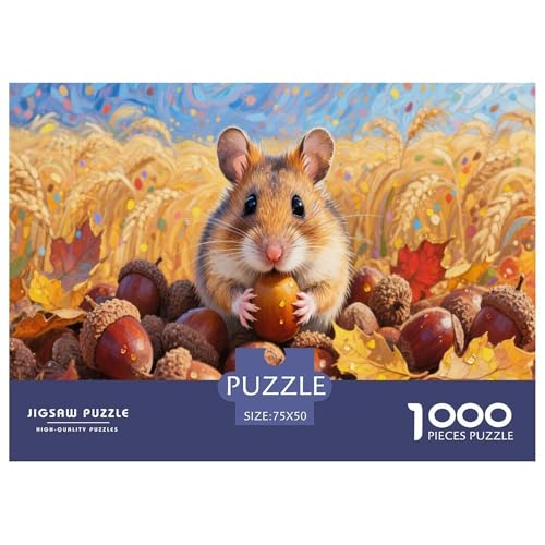 Hamster Puzzle 1000-teilige Schwer Puzzle Spielzeug Pädagogisches Spiel Impossible Herausforderungsspielzeug Für Erwachsene Und Kinder Ab 14 Jahren 1000pcs (75x50cm) von CBCoin