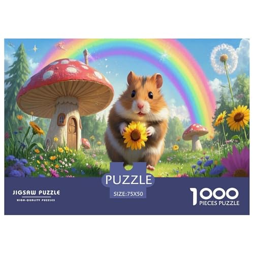 Hamster Puzzles 1000 Teile Schwer Puzzle Spielzeug Pädagogisches Spiel Impossible Herausforderungsspielzeug Für Erwachsene Und Kinder Ab 12 Jahren 1000pcs (75x50cm) von CBCoin