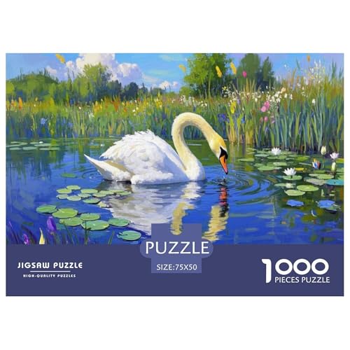 Höckerschwan Puzzle 1000-teilige Schwer Puzzle Spielzeug Pädagogisches Spiel Impossible Herausforderung Spielzeug Für Erwachsene Kinder 1000pcs (75x50cm) von CBCoin