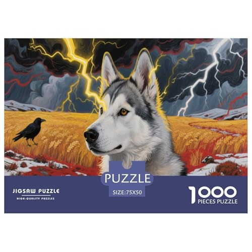 Husky Puzzle 1000-teilige Schwer Puzzle Spielzeug Lernspiel Impossible Herausforderung Spielzeug Für Erwachsene Und Kinder in Bewährter 1000pcs (75x50cm) von CBCoin