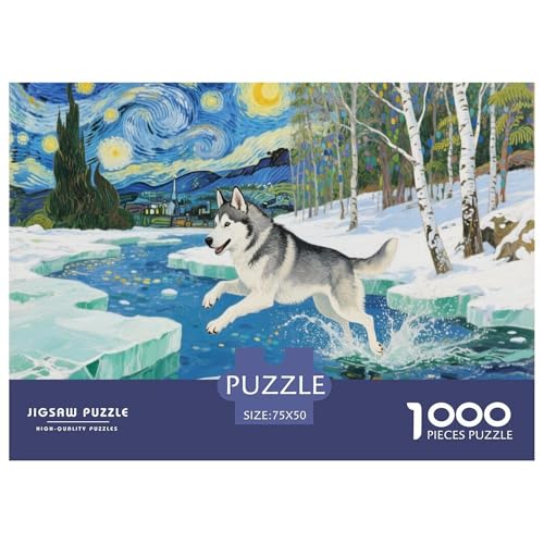 Husky Puzzle 1000-teilige Schwer Puzzle Spielzeug Pädagogisches Spiel Impossible Herausforderungsspielzeug Für Erwachsene Und Kinder in Bewährter 1000pcs (75x50cm) von CBCoin
