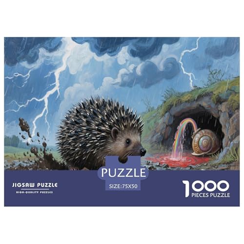 Igel Puzzle 1000-teilige Schwer Puzzle Spielzeug Pädagogisches Spiel Impossible Herausforderungsspielzeug Für Erwachsene Kinder 1000pcs (75x50cm) von CBCoin