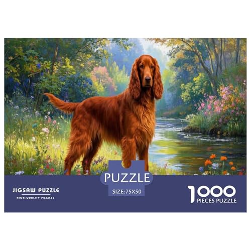 Irischer Setter Puzzle 1000 Teile Schwer Puzzle Spielzeug Pädagogisches Spiel Impossible Herausforderungsspielzeug Für Erwachsene Kinder 1000pcs (75x50cm) von CBCoin