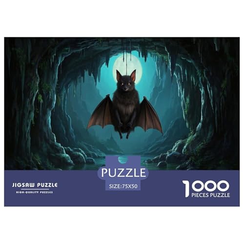 Kleine Fledermaus Puzzles 1000 Teile Schwer Puzzle Spielzeug Pädagogisches Spiel Impossible Herausforderungsspielzeug Für Erwachsene Und Kinder Ab 12 Jahren 1000pcs (75x50cm) von CBCoin