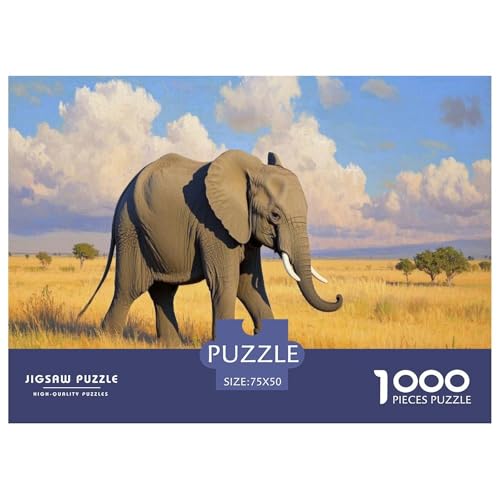 Kleiner Elefant Puzzle 1000 Teile Schwer Puzzle Spielzeug Pädagogisches Spiel Impossible Herausforderung Spielzeug Für Erwachsene Und Kinder Ab 12 Jahren 1000pcs (75x50cm) von CBCoin