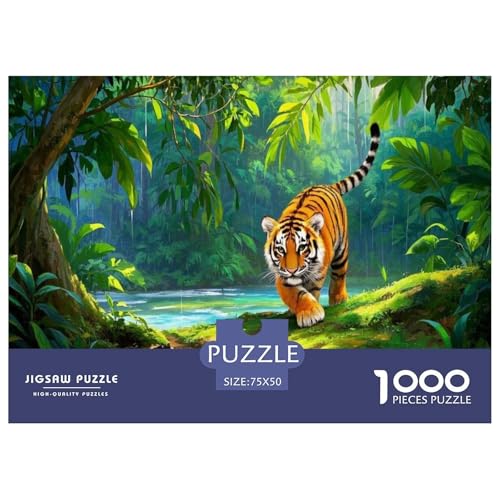 Kleiner Tiger Puzzle 1000-teilige Schwer Puzzle Spielzeug Lernspiel Impossible Herausforderung Spielzeug Für Erwachsene Und Kinder Ab 14 Jahren 1000pcs (75x50cm) von CBCoin