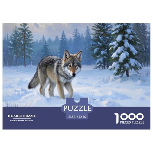 Kleiner Wolf Puzzle 1000 Teile Schwer Puzzle Spielzeug Pädagogisches Spiel Impossible Herausforderung Spielzeug Für Erwachsene Und Kinder in Bewährter 1000pcs (75x50cm) von CBCoin