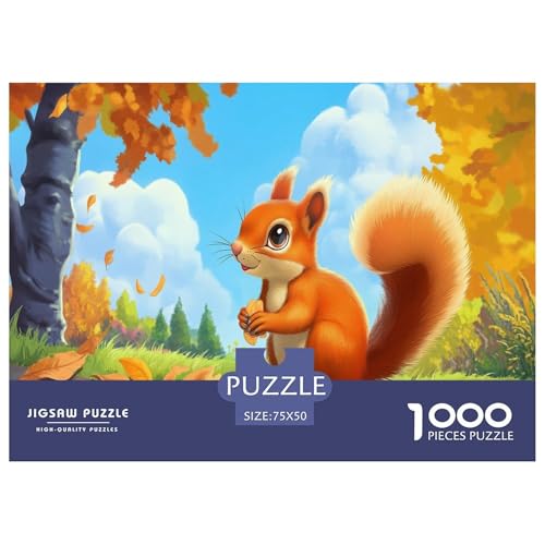 Kleines Eichhörnchen Puzzle 1000 Teile Schwer Puzzle Spielzeug Lernspiel Impossible Herausforderung Spielzeug Für Erwachsene Und Kinder Ab 14 Jahren 1000pcs (75x50cm) von CBCoin