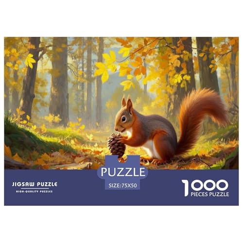 Kleines Eichhörnchen Puzzles 1000 Teile Schwer Puzzle Spielzeug Pädagogisches Spiel Impossible Herausforderungsspielzeug Für Erwachsene Kinder 1000pcs (75x50cm) von CBCoin