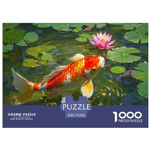 Koi Karpfen Puzzle 1000 Teile Schwer Puzzle Spielzeug Pädagogisches Spiel Impossible Herausforderungsspielzeug Für Erwachsene Kinder 1000pcs (75x50cm) von CBCoin