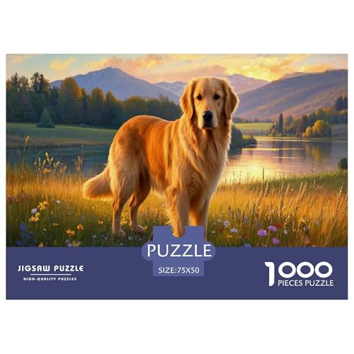 Labrador Retriever Puzzle 1000-teilige Schwer Puzzle Spielzeug Lernspiel Impossible Herausforderungsspielzeug Für Erwachsene Kinder 1000pcs (75x50cm) von CBCoin