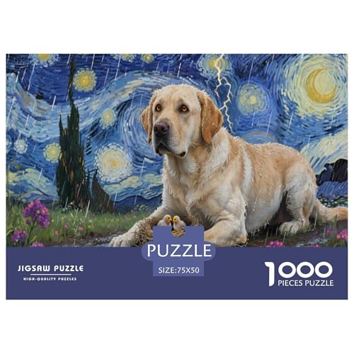 Labrador Retriever Puzzles 1000 Teile Schwer Puzzle Spielzeug Lernspiel Impossible Herausforderung Spielzeug Für Erwachsene Kinder 1000pcs (75x50cm) von CBCoin