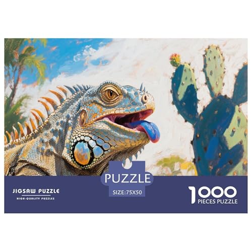 Leguan Puzzle 1000 Teile Schwer Puzzle Spielzeug Pädagogisches Spiel Impossible Herausforderung Spielzeug Für Erwachsene Kinder 1000pcs (75x50cm) von CBCoin
