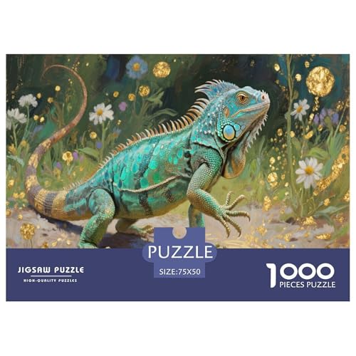 Leguan Puzzles 1000 Teile Schwer Puzzle Spielzeug Lernspiel Impossible Herausforderung Spielzeug Für Erwachsene Kinder 1000pcs (75x50cm) von CBCoin