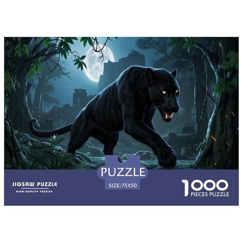 Leopard Puzzle 1000-teilige Schwer Puzzle Spielzeug Pädagogisches Spiel Impossible Herausforderung Spielzeug Für Erwachsene Kinder 1000pcs (75x50cm) von CBCoin
