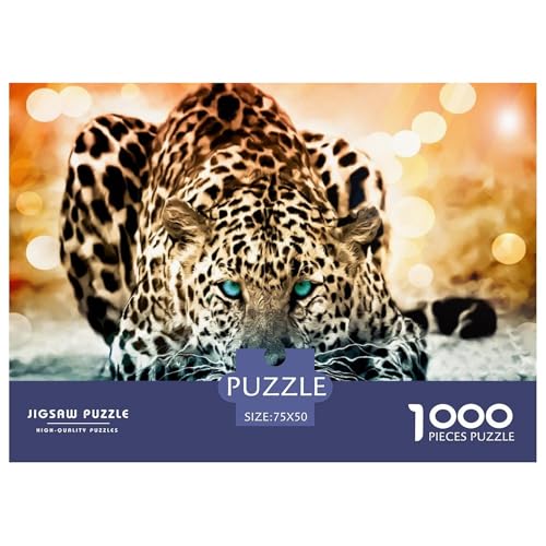 Leopard Puzzles 1000 Teile Schwer Puzzle Spielzeug Lernspiel Impossible Herausforderung Spielzeug Für Erwachsene Und Kinder Ab 12 Jahren 1000pcs (75x50cm) von CBCoin
