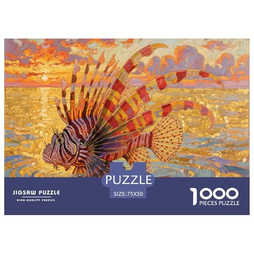 Lionfish Puzzle 1000-teilige Schwer Puzzle Spielzeug Lernspiel Impossible Herausforderung Spielzeug Für Erwachsene Und Kinder Ab 12 Jahren 1000pcs (75x50cm) von CBCoin