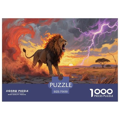 Löwe Puzzle 1000-teilige Schwer Puzzle Spielzeug Pädagogisches Spiel Impossible Herausforderungsspielzeug Für Erwachsene Und Kinder Ab 12 Jahren 1000pcs (75x50cm) von CBCoin