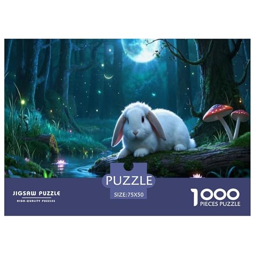 Lop-Kaninchen Puzzle 1000-teilige Schwer Puzzle Spielzeug Pädagogisches Spiel Impossible Herausforderungsspielzeug Für Erwachsene Kinder 1000pcs (75x50cm) von CBCoin