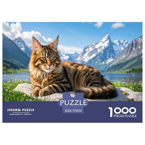 Maine Waschbär Puzzle 1000 Teile Schwer Puzzle Spielzeug Lernspiel Impossible Herausforderungsspielzeug Für Erwachsene Kinder 1000pcs (75x50cm) von CBCoin
