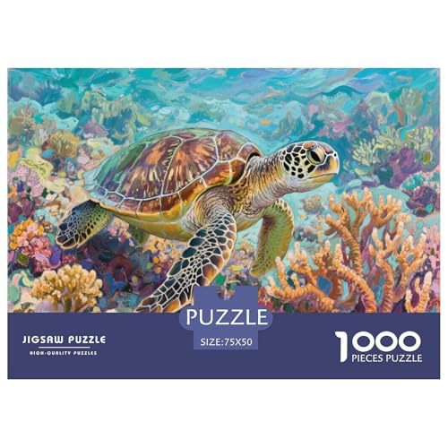 Meeresschildkröte Puzzle 1000-teilige Schwer Puzzle Spielzeug Lernspiel Impossible Herausforderungsspielzeug Für Erwachsene Und Kinder Ab 12 Jahren 1000pcs (75x50cm) von CBCoin