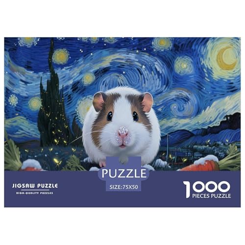Meerschweinchen Puzzle 1000-teilige Schwer Puzzle Spielzeug Lernspiel Impossible Herausforderung Spielzeug Für Erwachsene Kinder 1000pcs (75x50cm) von CBCoin
