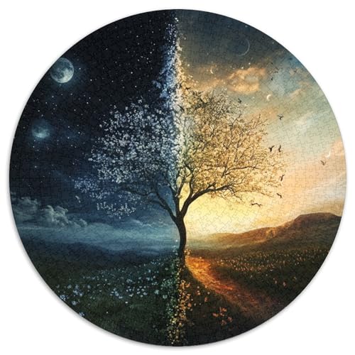 Nacht-zu-Tag Puzzles 1000 Teile Schwer Puzzle Spielzeug Lernspiel Impossible Morgengrauen-Schicht Herausforderungsspielzeug Für Erwachsene Kinder 1000pcs (67.5x67.5cm) von CBCoin